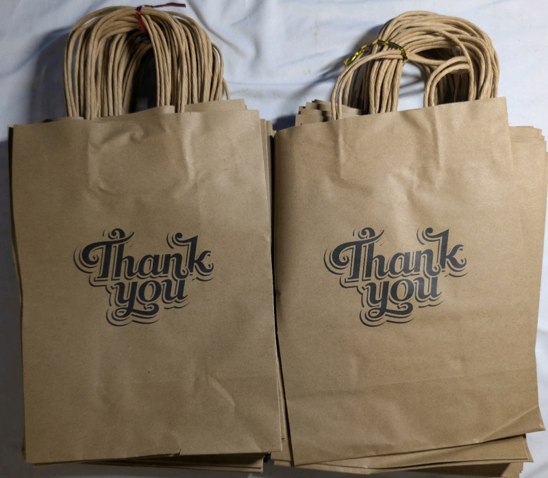 49 Paper "Thank You" Gift Bags 11" x 8"