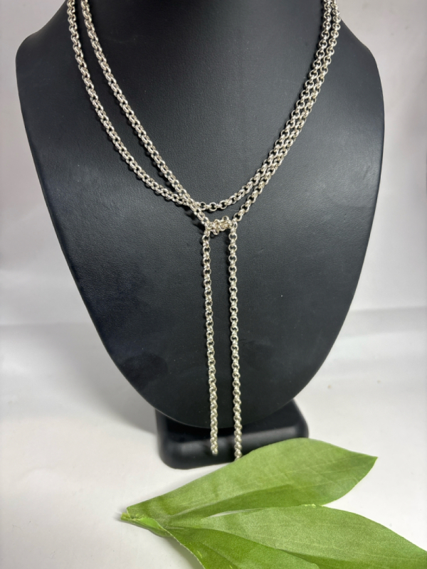 Sterling Silver Sturdy Rolo 40 Inch Open Chain