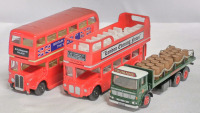 3 EFE & Oxford Diecast Double Deck Buses & Tracktor Trailer - Scale 1:76