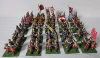 Twenty Five (25) pcs. Handpainted " Napoleonic Wars Foot Soldiers w/Officers " 28mm Lead Miniature Soldiers