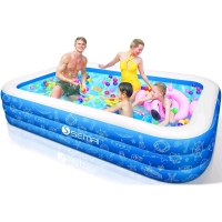 New Semai Full-Size Family Inflatable Pool SP05 | 95" x 55" x 20" | Retails for Over $50!