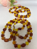 Amber Necklace Old Gift Vintage BALTIC Round Beads Honey Yellow