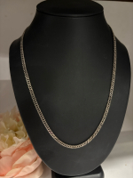 LV Signed 925 Sterling Silver Italy Substantial Curb Chain 20’’