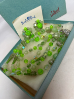 Stunning Lime Green Vintage Necklace & Earrings Set