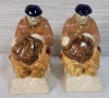 Vintage French Quimper Faience Pottery Bookends (pair) , attributed to Adrien Ravallec for HB-Henriot . Measures 5.5"&times;3"&times;6" . Small crack near foot - 2