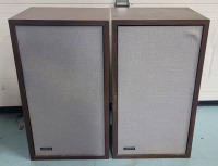 Vintage 1970s ADVENT Large Floor Loudspeakers w/Original Orange Fried Egg Tweeters . Tested Working