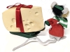 1999 Annalee Christmas Mouse w Big Cheese on Toboggan | Made in USA | 6.75" Tall - 3