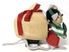 1999 Annalee Christmas Mouse w Big Cheese on Toboggan | Made in USA | 6.75" Tall - 4