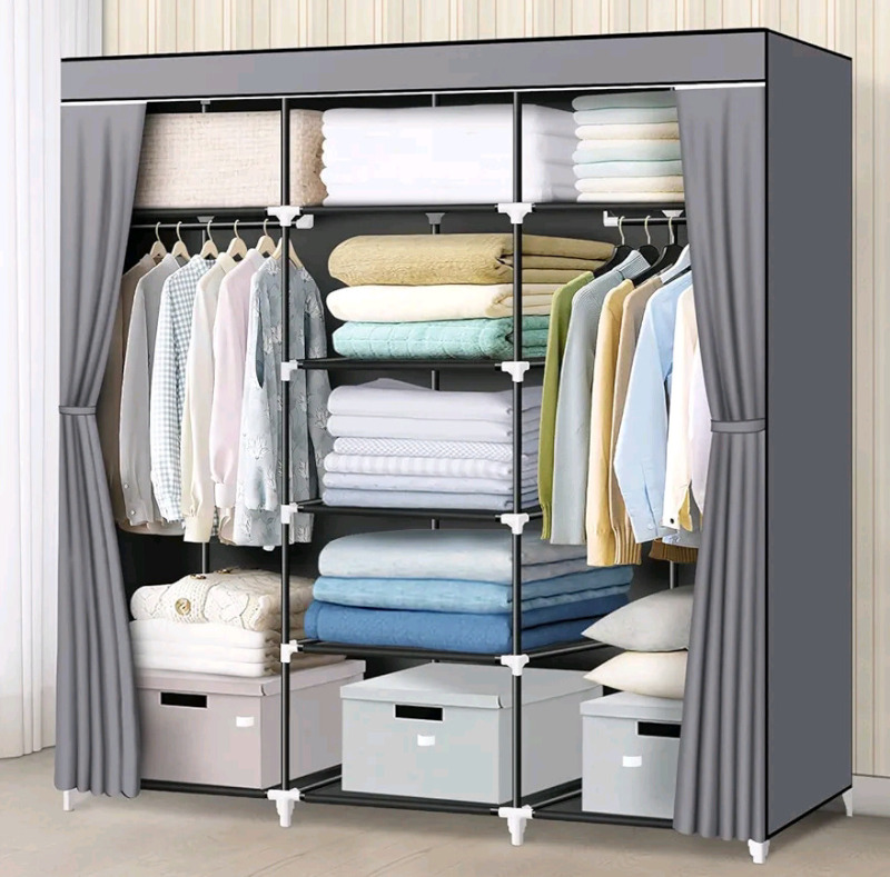 New - LOKEME Portable Closet, 61" Wardrobe Closet for Clothes & Shoes . Some Assembly Required