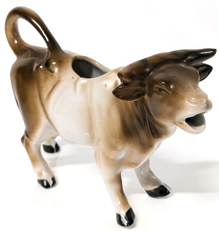 Gorgeous German Porcelain Cow Creamer | 4.75" Tall