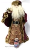 Stellar Large Saint Nicholas / Santa Claus Decor Figure in Faux Fur-Trimmed Velvet Robe | 24" / 2ft Tall! - 3