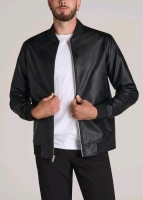 New Men's Size Large | AMERICAN TALL Leather Bomber Jacket Black for Tall Guys AM-WR-10416-1347-LT | Retails for Over $150!