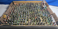 50+ Flats | Appears To Be Assorted Plastic Infantry Troops From Differnt Country's | ( Some Labled As New York, 96 Legere, Mass, Dutch Ligne & Many More! ) | Tallest Troop Measures ( 1.5" Tall" )