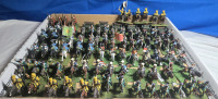 35 + Flats | Appears To Be Assorted Lead Horsemen Fron Differnt Country's ( Some Labled As Hussars Prussia, Royal North British Dragoons, & Many More! | Tallest Troop Measures ( 2" Tall )