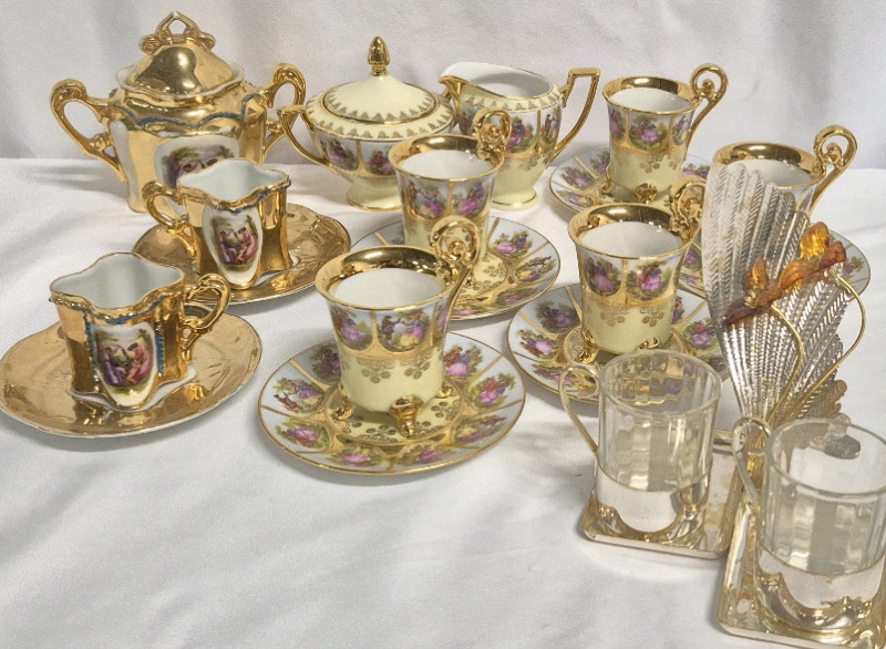 Vintage Demitasse Cups & Creamer & Sugar - Western Germany & Italy