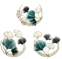 New 3-Piece 3D Ginkgo Leaf Metal Wall Art Decor Pieces | 18" Diameter ea | Retails for Over $300!