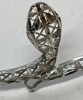 925 Sterling Silver Cobra Hinged Bracelet Diamond Cutting Stamped - 6