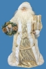 Gorgeous Large Saint Nicholas / Santa Claus Decor Figure in White Faux Fur Gold Detailed Robe | 24" / 2ft Tall!