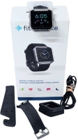 2017 FITBIT Blaze Smart Fitness Watch with Charger, Box, Stainless Steel Frame & Size Large Silicone Watch Strap + Mini Book Stand | Tested