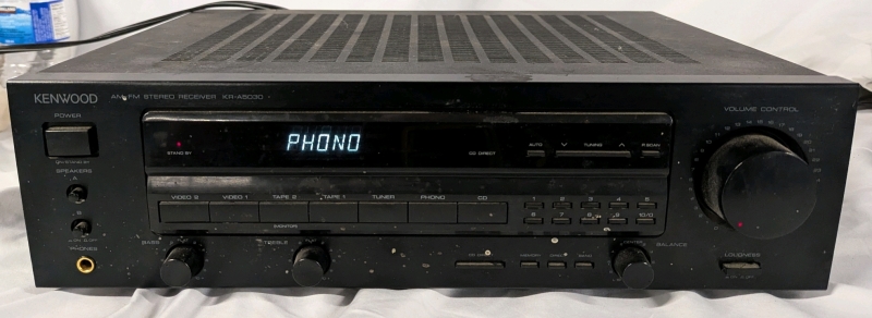 Kenwood KR-A5030 AM/FM Stereo Receiver. Powers On.