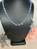 Heavenly Austria 2 Shades Blue Drop Clip Earrings Faceted Blue Crystal Necklace - 2