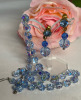 Heavenly Austria 2 Shades Blue Drop Clip Earrings Faceted Blue Crystal Necklace - 3