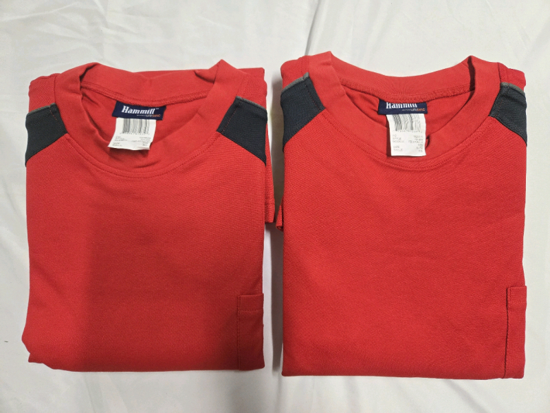 2 New | Co-Op Hammil Mens Size: XL & L | Red Hi-Vis T-Shirts