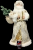 Incredible Very Large Saint Nicholas / Santa Claus Decor Figure in Ornately Detailed Gold & White Robe w Faux Fur Trim & Christmas Tree | 30" / 2.5ft Tall! - 3