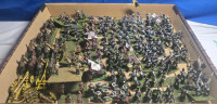 45+ Flats | Appears To Be Lead Military Infantry & Horsemen Labled As Musketeers Corps, Baron Gorizutti, B'Burg Brigade & More! | Tallest Troop Measures ( 1.5" Tall )