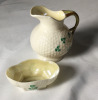 Belleek Shamrock Creamer & Dish Ireland