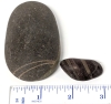 2 Shiva Lingam Stones : Palm-Sizes Egg & Mini Striped Version | 1.4" - 3.4" Long, 178.5g Total Weight - 3