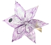 Lovely Purple & Silver Murano-Style Art Glass Flower w Curling Stem | Made in Italy | Bloom 9.5" x 10", Stem 5" Long