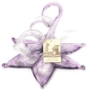 Lovely Purple & Silver Murano-Style Art Glass Flower w Curling Stem | Made in Italy | Bloom 9.5" x 10", Stem 5" Long - 4