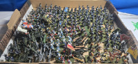 40+ Flats | Appears To Be Plastic Military Infantry & Cannons Labled As British Grenadiens, Pomeranian, The Buffs, Tirailleurs Algerien & More! | Tallest Troop Measures ( 1¼" Tall )