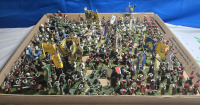 50 + Flats | Appears To Be Lead / Plastic Military Infantry Labled As Smolrnski Battalion, Lingne Battalion, Rootauski, Battalion, & Many More! | Tallest Troop Measures ( 1¼" Tall )