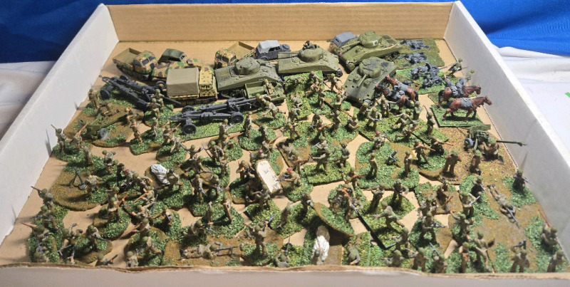 50+ Flats & 10+ Vehicles | Appears To Be German Plastic Military Infantry & Armored Vehicles | Largest Vehicle Measures ( 2⅝" x 1¼" x 1¼" ) Tallest Troop Measures ( 1.5" Tall )