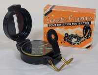 Vintage Lensatic Compass with Original Box & Instructions .