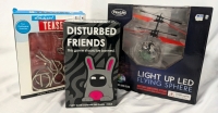 Games & Toys Lot. New Light Up LED Flying Sphere, New Brain Teasers & Disturbed Friends Party Game.