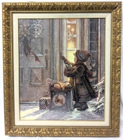 Large 2005 Ornately Framed TRISHA ROMANCE "Generous Heart" Print | 28.2" x 2.5" x 32" Tall