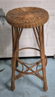 Great Condition Wicker Bar Stool or Plant Stand 32" Tall