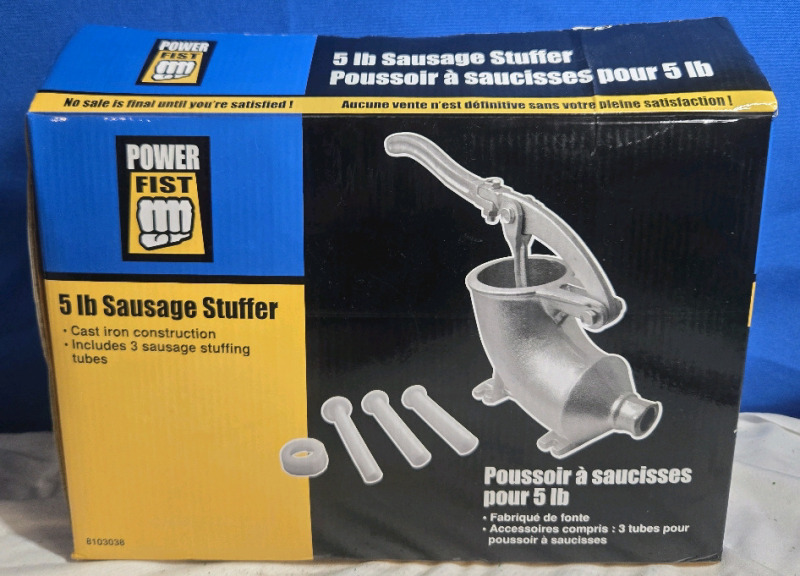 New | Cast Iron Power Fist 5 Lb Sausage Stuffer