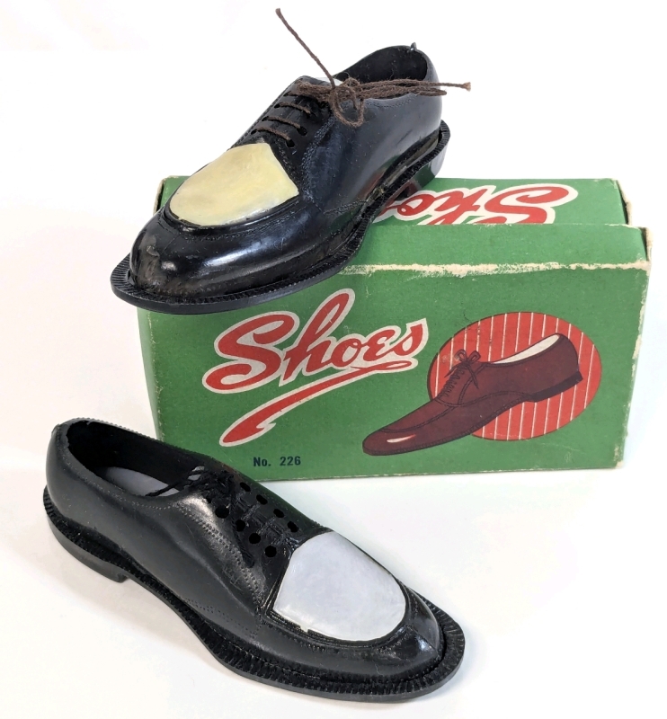 Vintage Toy Men's Dress Shoes Made in Hong Kong with Original Box | 3.5" Long ea