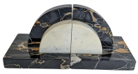 Stunning Art Deco Marble Stone Bookends | 5" x 4" x 5" Tall ea