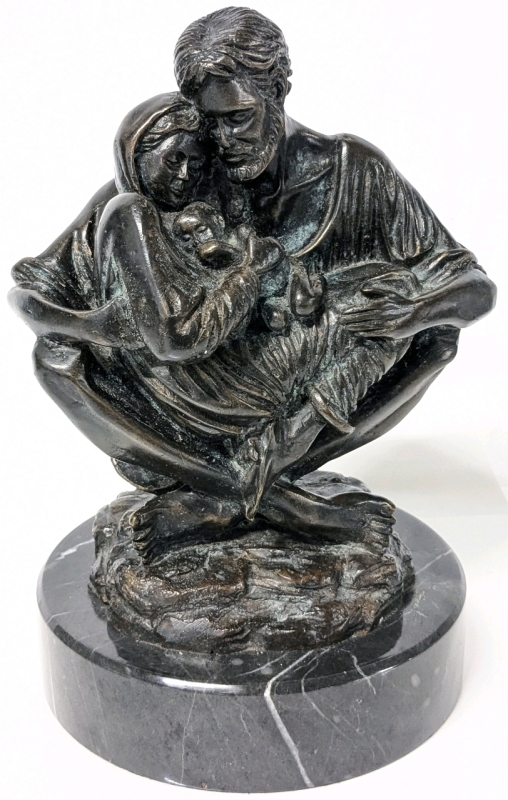 Stunning Signed Timothy Schmaltz Cast Bronze Statue "A Quiet Moment” on Marble Base | 9.75" Tall