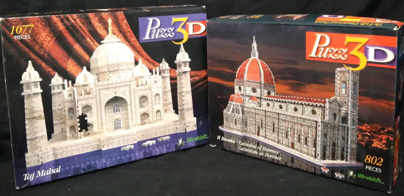 2 Wrebbit Puzz3D Puzzles Taj Mahal & Il Duomo 3D Building Puzzle