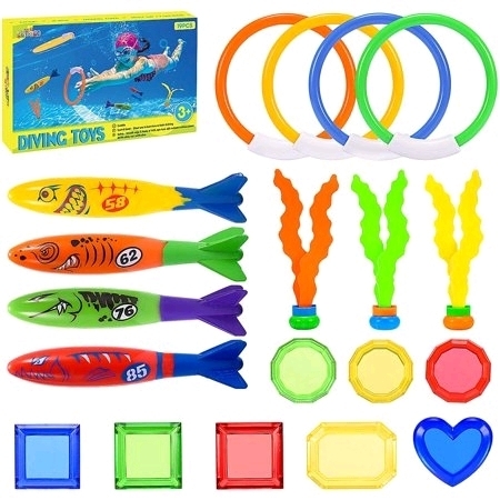 LET'S GO! Pool Toys for Kids. Age 3-12. 19 Pieces