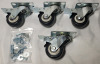 GORILLA CASTER 2" Heavy Duty Swivel Plate Noise Free Caster Wheels w/Brake , 4pk - New