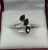 Sterling Silver Natural Garnet Ring, Size 7, Retail $250.00.