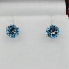 14KT Yellow Gold Natural Blue Topaz (2ct) Earrings, W/A $540.00. Blue Topaz is the birthstone for December. - 2