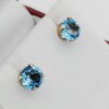 14KT Yellow Gold Natural Blue Topaz (2ct) Earrings, W/A $540.00. Blue Topaz is the birthstone for December. - 3